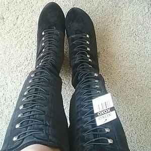 Knee high black boots